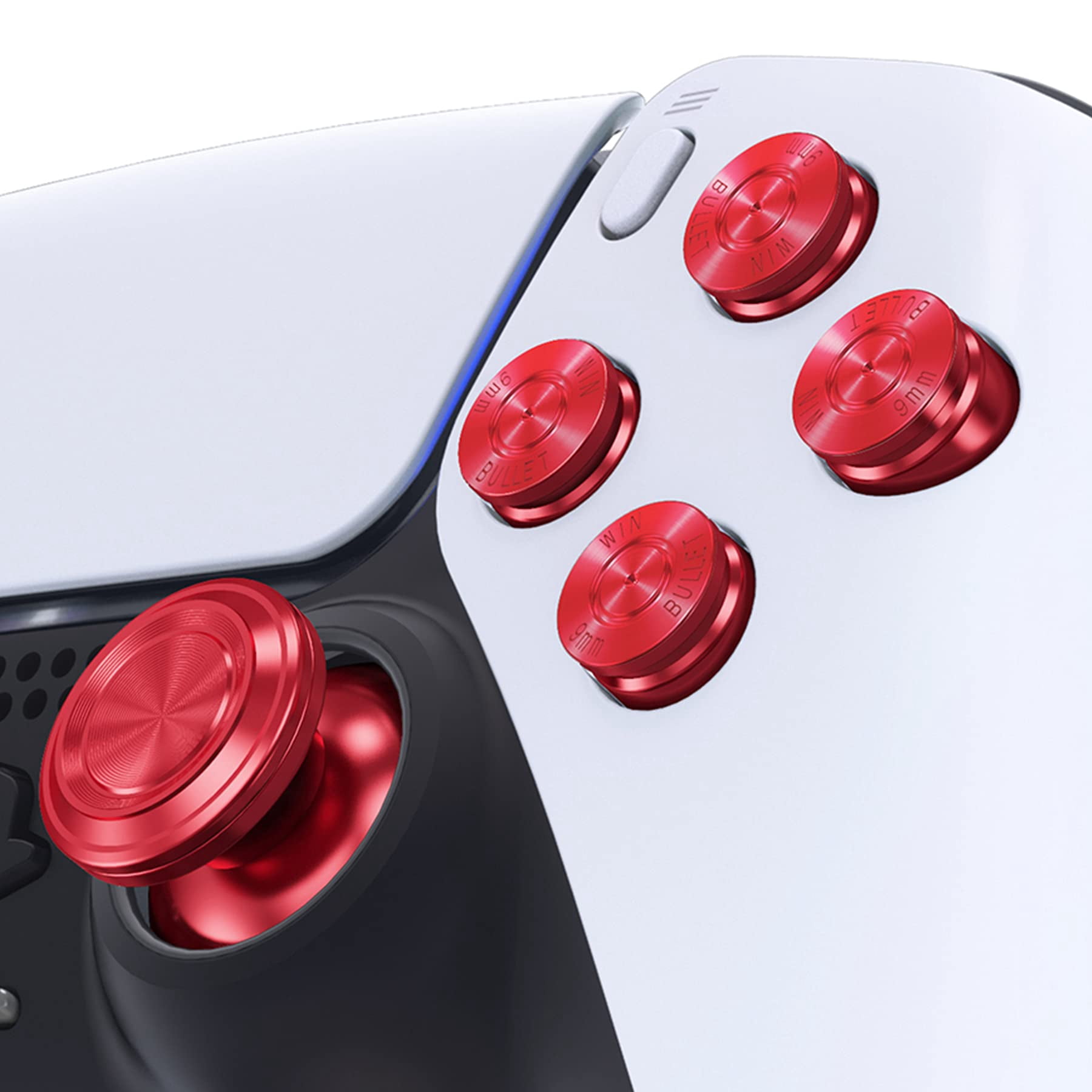 EXtremeRate D-Pad Rosso Cromato + Pulsanti Per Controller PS4 – Kit Ricambio