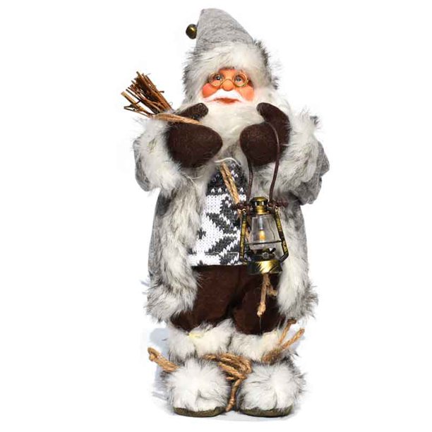Mini figura de Papá Noel de pie, 30 cm, decoración navideña roja tradicional, muñeca, figura de Papá Noel, barba larga para ventana, mesa, chimenea, decoración navideña, Papá Noel (2) Sailing Electrónica
