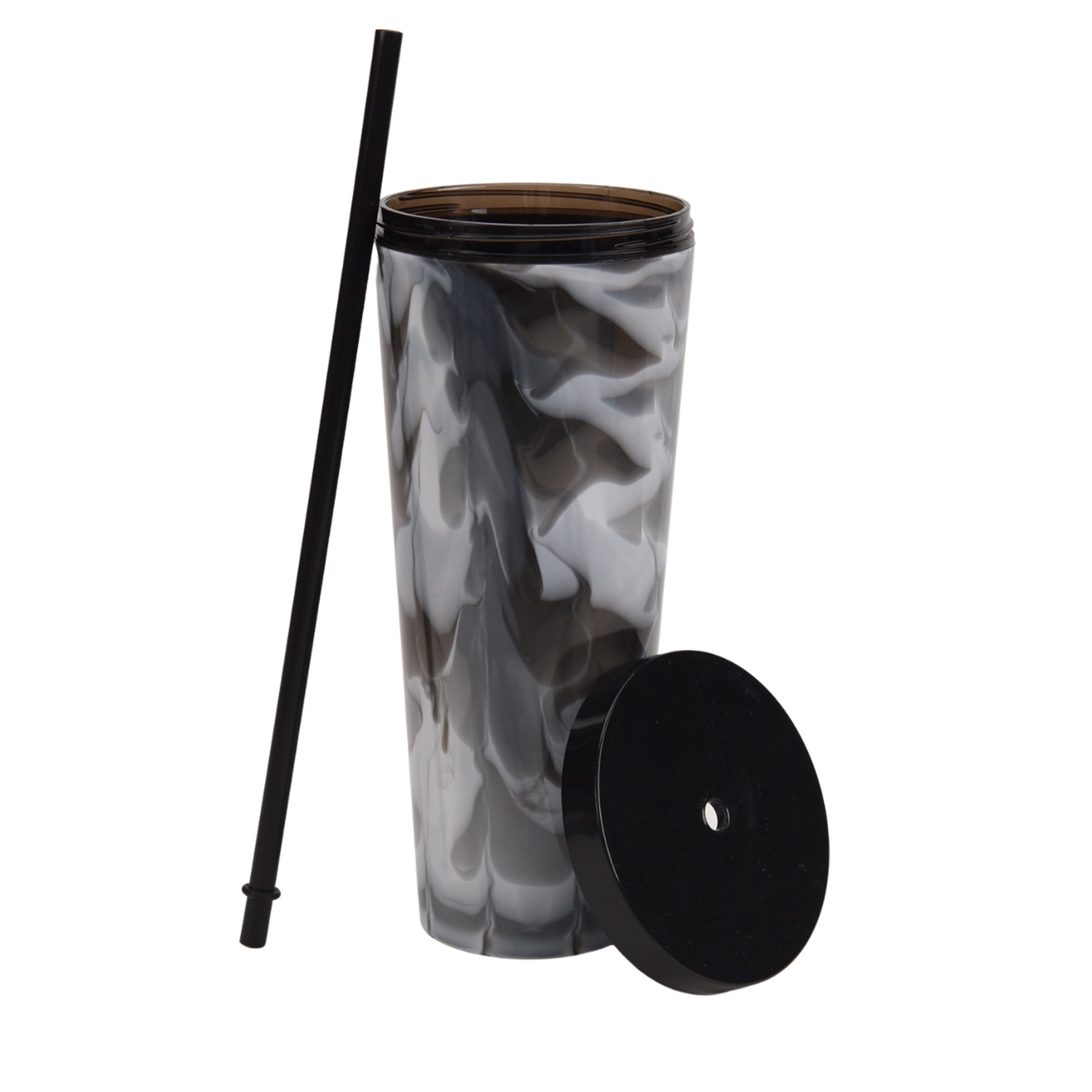 Mainstays 26-Ounce Plastic Swirl Tumbler, Black