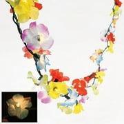 9 Ft Lighted Tropical Flower Lei Garland Hawaiian Luau Wedding Decor 50 Lights