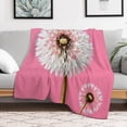 thumbnail image 5 of NIANHE Dandelion flowers blanket, printed design, winter sofa dormitory home decoration, must-have travel product. Size is 40x50 inches., 5 of 9