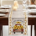 thumbnail image 3 of Table Runners 70 Inches Long Dress Scarves, Vintage Sunflower Truck Farmhouse Coffee/Dining/Kitchen Table Decor, Holiday Table Runner, Wooden Summer Botanical Floral Retro 13x70 Inch, 3 of 9