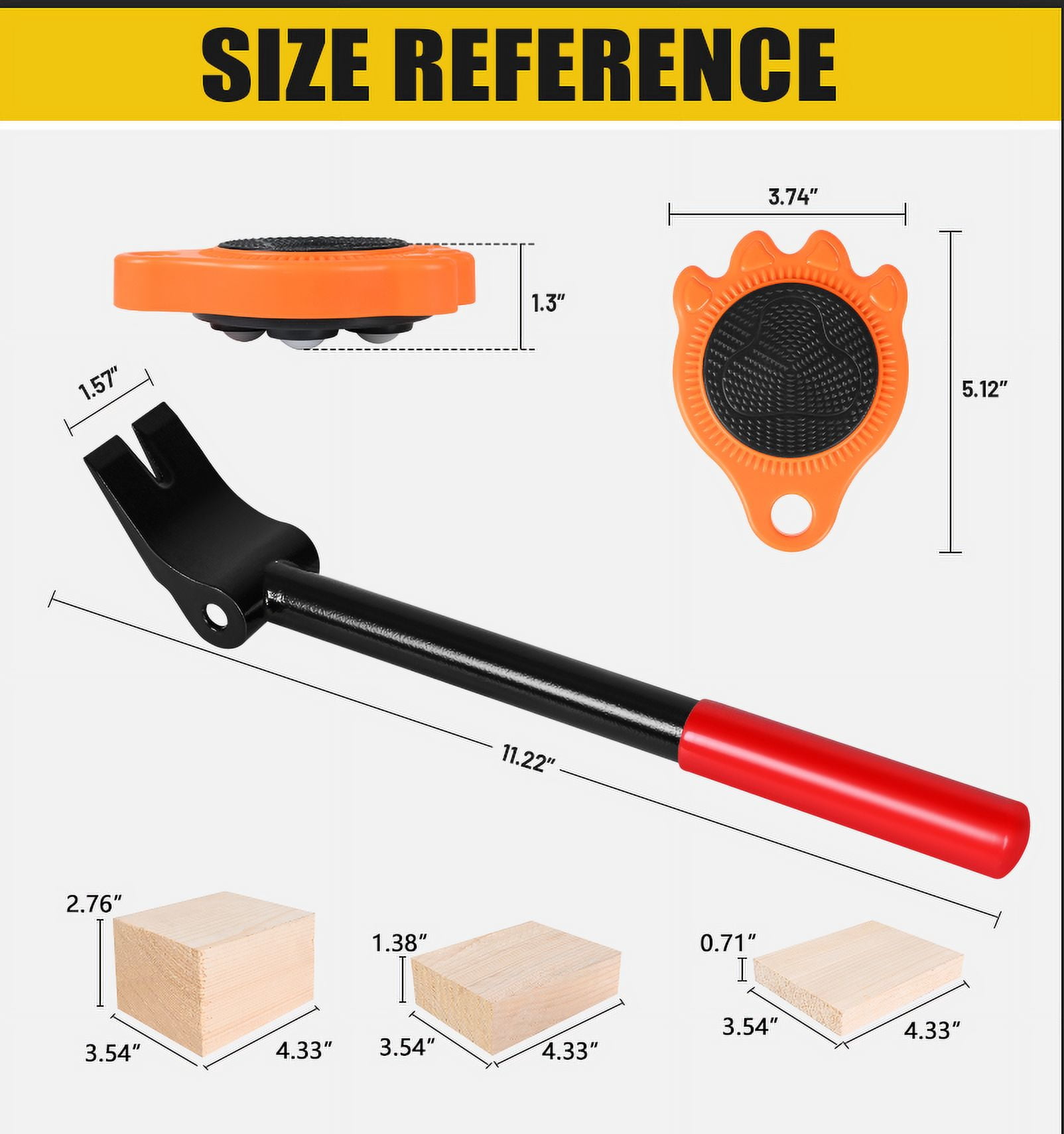 Furniture Lift Mover Tool Set - Furniture Movers Can Withstand Up to 800 Ibs, 360°Sliding Function, Furniture Lifter Have Self-Adjusting Bases， Heavy Item Furniture Moving Tool Without Falling