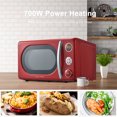 thumbnail image 4 of Galanz 0.7 Cu ft Retro Countertop Microwave Oven, 700 Watts, Red, New, 4 of 6