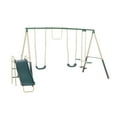 thumbnail image 1 of XDP Recreation Outdoor Central Park Swing Set w/ Slide, Glider, 2 Swings & Trapeze, Green, 1 of 11