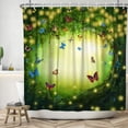 thumbnail image 5 of Enchanted Forest Shower Curtain Fantasy Fairy Tale Forest Butterfly Dreamy Magic Girls Bathroom Shower Curtain Set Waterproof Polyester Fabric with 12 Hooks 72Wx72H Inch, 5 of 6