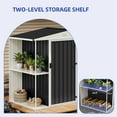 thumbnail image 4 of ModFusion 8×4 Metal Storage Shed with Dual Shelves, Air Vents, Bikes, Workshop Gear, Gable Steel Roof, Pool Building, 90.9x45.9x70.8 inch, Lawn, Dark Gray, 4 of 11
