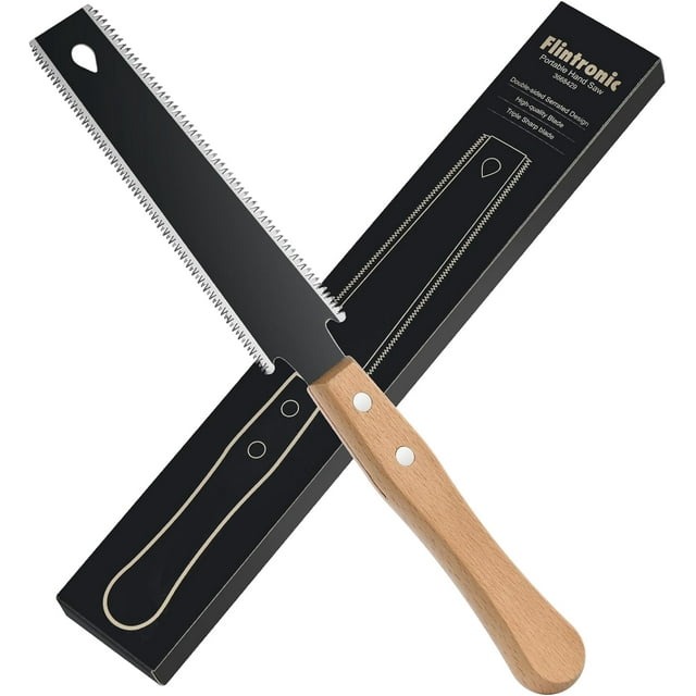 Sierra japonesa, sierra de mano con doble filo de 12/15 TPI, hoja flexible de 150 mm, sierra de tracción portátil para carpintero para madera