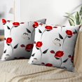 thumbnail image 3 of LALILO Throw Pillow Covers Roses With Butterflies White Accent Art Cushion Cover 18" x 18", 2 Pack, 3 of 6