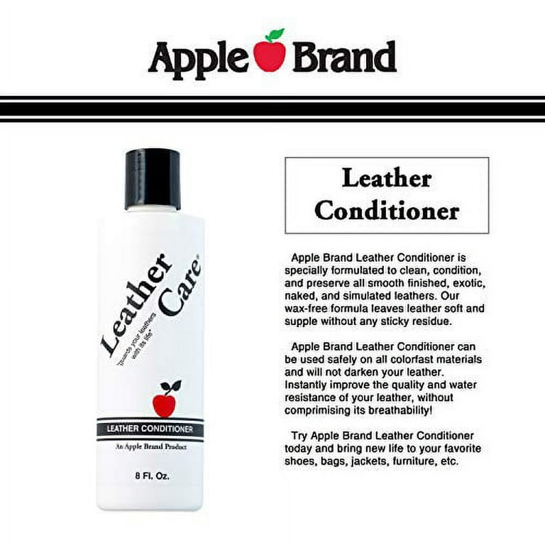 Apple Brand Leather Care Kit 4 oz Cleaner & 4 oz Conditioner + Cleaning  Cloth