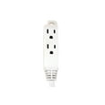 thumbnail image 3 of 6Ft 16 AWG Grounded 3-Outlet Flat Angle Extension Power Cord White, 3 of 6