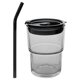 thumbnail image 1 of Taza de paja con tapa Taza de bebida a prueba de polvo para el hogar Taza de agua de té de usos múltiples a prueba de gris 125x90mm Macarena Copas de paja, 1 of 7