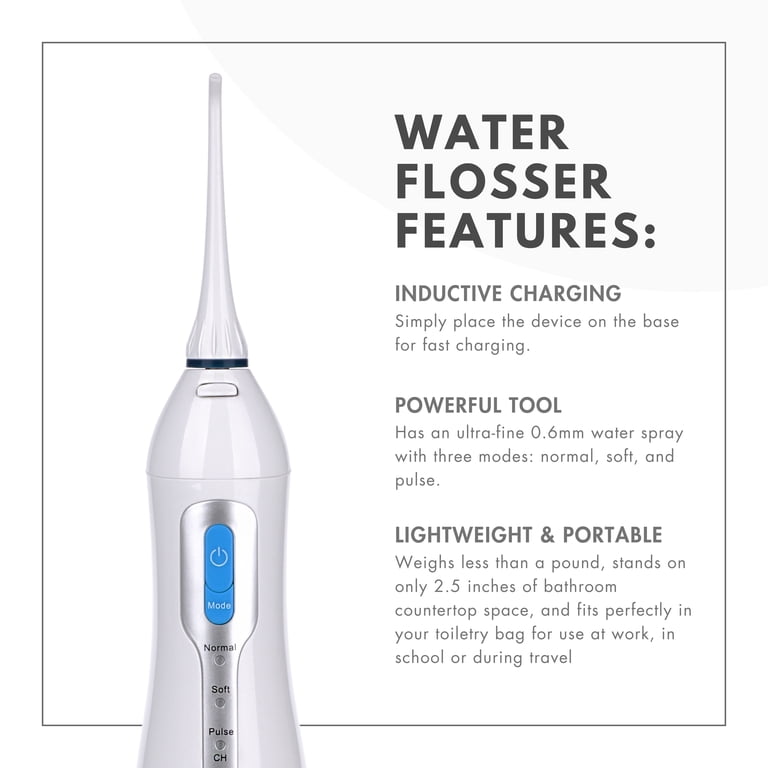 Poseidon Rechargeable Water Flosser with Inductive Charging Cradle