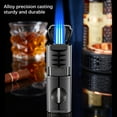 thumbnail image 3 of Clearance! Upgraded Torch Lighter,Triple Jet Flame Butane Torch Lighters Refillable Butane Gas Lighters Windproof Adjustable 3 Flame Lighter A, 3 of 6