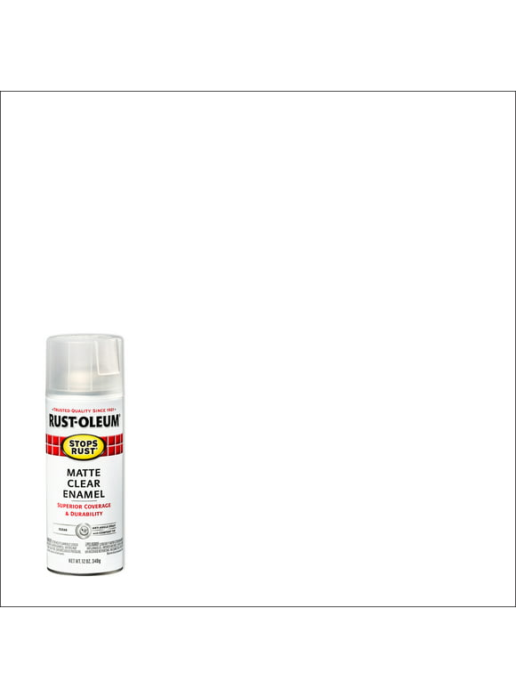 Clear, Rust-Oleum Stops Rust Matte Protective Enamel Spray Paint, 12 oz