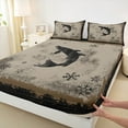 thumbnail image 4 of Feelyou Rustic Fish Print Twin Sheet Sets for Men, Western Happy Christmas Twin Fitted Sheet, Hippie Wildlife Animal Flat Sheet, Breathable Home Decor, 3 Pieces, 4 of 8