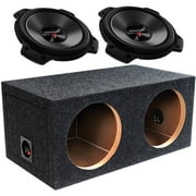 Kenwood KFC-W2516PS 1,300W 10" Subwoofer With Oversized Cone and Qbox 10DO2S 10" Dual Sealed Enclosure, 2-Pack