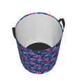thumbnail image 2 of KLL Blue Skull Flower Waterproof Foldable Laundry Hamper Bucket with Handles for Storage Bin,Kids Room,Home Organizer (Medium ), 2 of 7