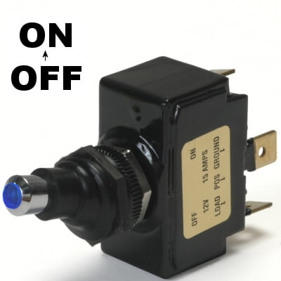 On 20 Amp Sand Sealed Toggle Switch With Tab Terminals On Off