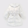 thumbnail image 3 of ZHUASHUM Coats For Kids Boys Girls Kids Toddler Children Winter Warm Thick Solid Color Long Sleeve Padded Hooded Clothes Jacket White 4-5 Years, 3 of 3