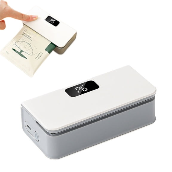 Mini Bag Sealer, 2-in-1 Rechargeable Chip Bag Sealer with Cutter, 6 Adjustable Heat Levels, USB Charging, Portable Plastic Bag Heat Sealer for Food Storage, Snack Bags, Chip Bags
