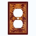 thumbnail image 2 of Metal Light Switch Plate Cover Elegant Burgundy Floral Damask Frame FRA039, 2 of 13