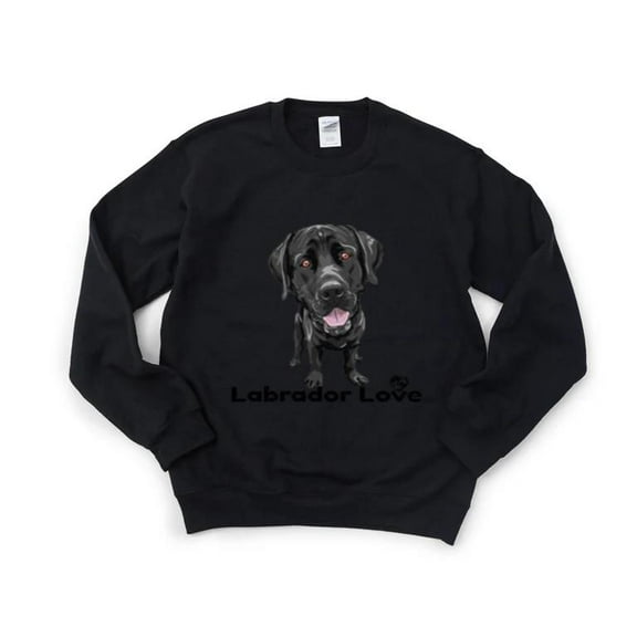 Black Lab Love Cartoon Labrador Retriever Dog Paw Cute Pet Pup Labrador Sweet Sweatshirt, for men & women, up to size 5XL
