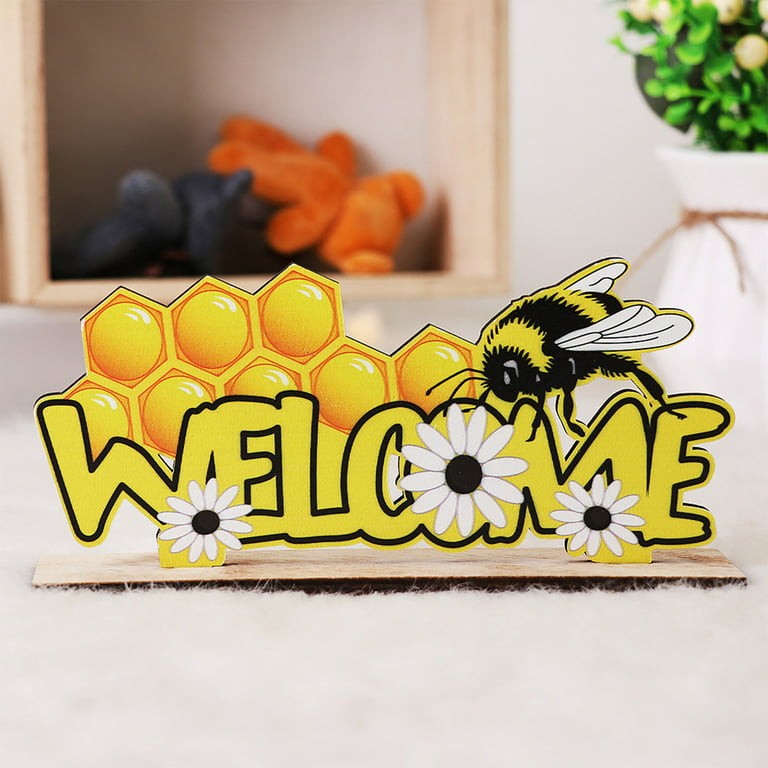QIIBURR Centerpiece Table Decorations Wedding Bee Day Decoration  Centerpiece Table Decorations, Natural Bee Theme Party Tiering Tray  Decoration Home Shelf Decor, Bee Party Centerpieces for Parties 