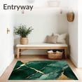 thumbnail image 3 of ODIKA 4'x6' Machine Washable Non-Slip Area Rug, Modern Dark Green Marble Watercolor Gold Veins Floor High Traffic Rug, Green, 94102, 3 of 7
