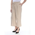 thumbnail image 2 of Tommy Hilfiger Women's St. Tropez Tencel Cropped High-Waist Pants, Tan, Medium, 2 of 3