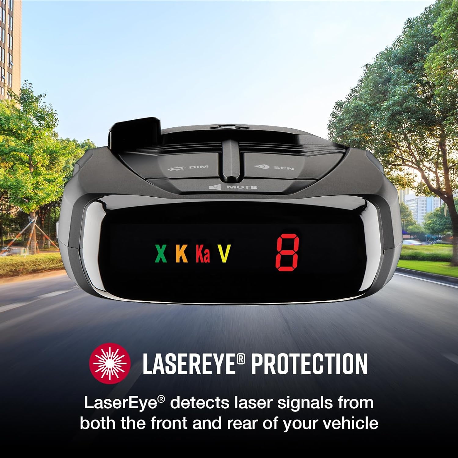 Cobra RAD 380 Laser Radar Detector – Long Range Detection, LaserEye Front & Rear Detection, IVT Filtering, Adjustable Sensitivity