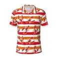 thumbnail image 2 of Daiia Red Lobster Pattern Men’s Polo Shirts,Solid Deck Shirt,Classic Fit, Breathable Cotton Polo for Casual and Sport Wear-Large, 2 of 7