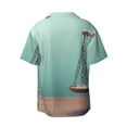 thumbnail image 6 of Lsque Vintage Brass Balance Scale print Men's Cuban Collar Short Sleeve Shirt Summer Beachwear Casual Button Down Fashionable Vacation Leisure Shirt-Medium, 6 of 7