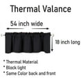 thumbnail image 4 of Valance curtain blackout thermal unlined TVLO black valance for kitchen, bathroom, bedroom living room short window rod pocket 54 inch x 18 inch, 4 of 5