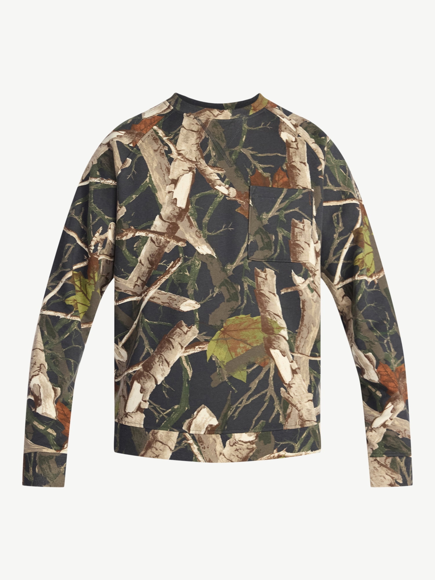 No Boundaries Oversized Crewneck Sweatshirt with Long Sleeves, Men's & Big Men's