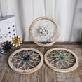 thumbnail image 6 of 3 Piece Round Farmhouse Wall Decor with 6 Piece Interchangeable Flowers 12'' Medallion Wood & Metal Rustic Wall Art for Living Room Bedroom Kitchen Bathroom Dining Room Home Decorations, 6 of 7