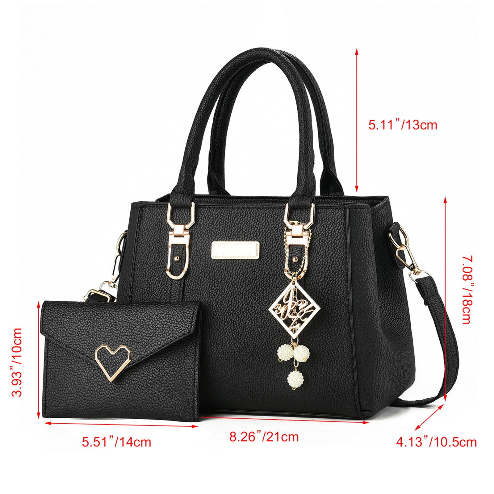 Purses and Handbags for Women Tote Shoulder Bag Satchel Black Purse PU Leather Top Handle for ladies