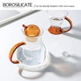 thumbnail image 4 of Kearding Tetera de vidrio de 500ml, tetera para bebidas con infusor extraíble, resistente al calor, Manual, tetera de infusión familiar, lavable para el Teteras Sin Copa Kearding HA063069-02B, 4 of 6
