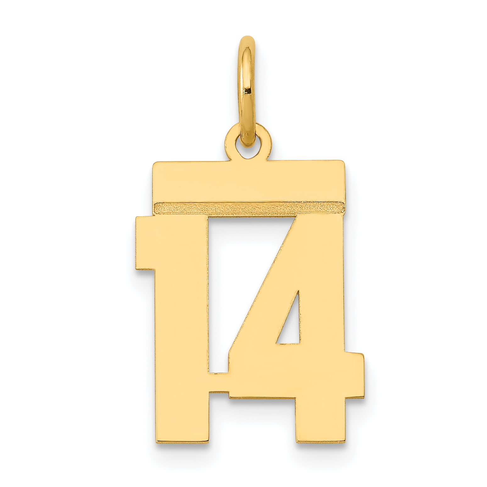 14k Small Satin Number 1 Charm Best Quality Free Gift Box 