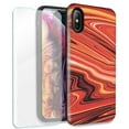 thumbnail image 1 of Mundaze Abstract Orange Paint Double Layer Case w/Glass Screen Protector For Apple iPhone XS Max, 1 of 1