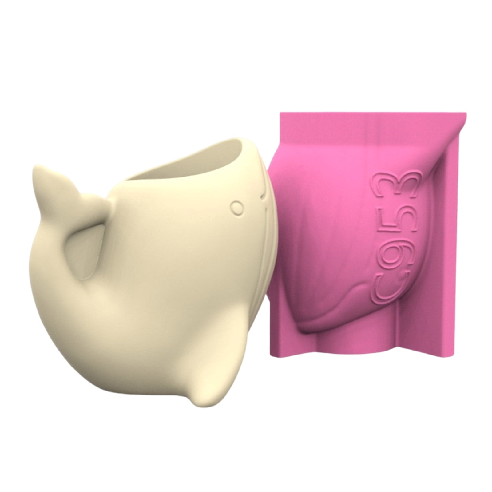 MultiPurpose Silicone Pots Mold Whale Shape Resin Art Pen Holder Moulds Suitable for Crafting Concrete Succulent Vases