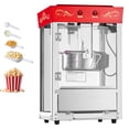 thumbnail image 1 of KFFKFF Popcorn Machine, 8oz Stainless Steel Kettle, 800W Commercial Countertop Popcorn Maker, with 2-Button Control Glass Wall PC Door 1 Scoop 3 Spoons, Red, 1 of 9