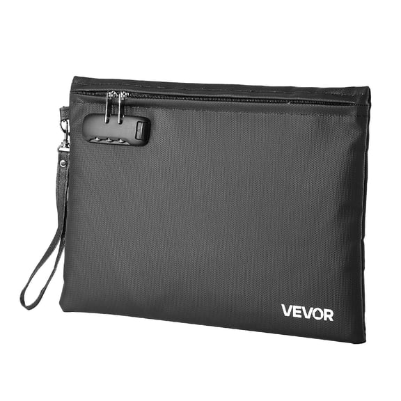 VEVOR Fireproof Document Bag, 1832 ℉ Heat Insulated Fireproof & Waterproof Bag with Lock, Portable File Storage Security Organizer Home Office Travel Use, for Passports, Important Documents & Files