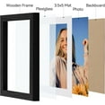 thumbnail image 5 of chalian 4x6 Picture Frame Set of 4, Display Pictures 3.5x5 with Mat or 4x6 without Mat, Engineered Wood with Shatter Resistant Plexiglass, Small Photo Frames for Wall or Tabletop Display, Black, 5 of 15
