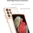 thumbnail image 3 of for Samsung Galaxy S21 Ultra Case Luxury Plating Case Cover Slim Lightweight Glossy Bling Phone Case Soft TPU Shockproof Bumper Case Electroplated Case,White, 3 of 12