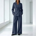 thumbnail image 2 of Atkumj Blazer Outfits for Women 2 Piece Sets Stylish Lapel Tie Waist Cardigan and Wide Leg Pants Suit Set Versatile Solid Color Womens Two Piece Sets for Business Casual M, 2 of 9