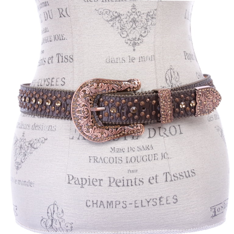Western Cowgirl Faux Alligator Rhinestone Studded Leather  display picture 2