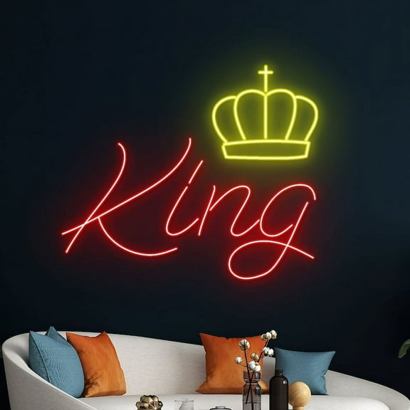 Handmadetneonsign King Crown Poker Neon Sign, Crown King Led Sign, King Crown Led Light, Home Decor