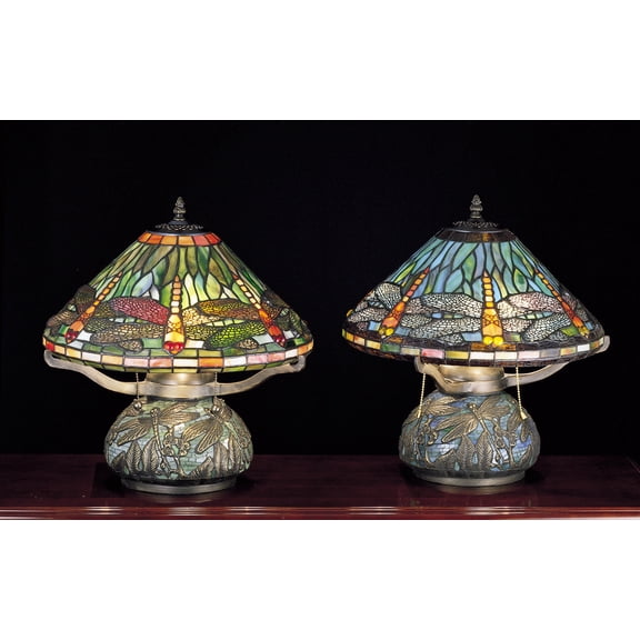 Meyda Tiffany - 26681 - Three Light Table Lamp - Tiffany Dragonfly - Mahogany Bronze-195pack