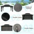 thumbnail image 4 of VEIKOUS 12'x14' Outdoor Hardtop Gazebo, Double Roof Metal Gazebo W/ Nettings for Patio, Garden, Lawn, Black, 4 of 11